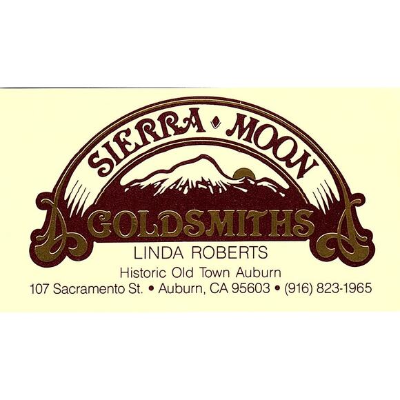 Sierra Moon Goldsmiths Linda Roberts Auburn CA Vintage Business Card STK2-BC3-5 - Picture 1 of 2